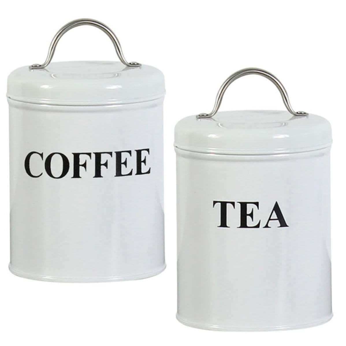 Tarros de café y té herméticos botes metálicos blancos recipientes hierro para restaurante
