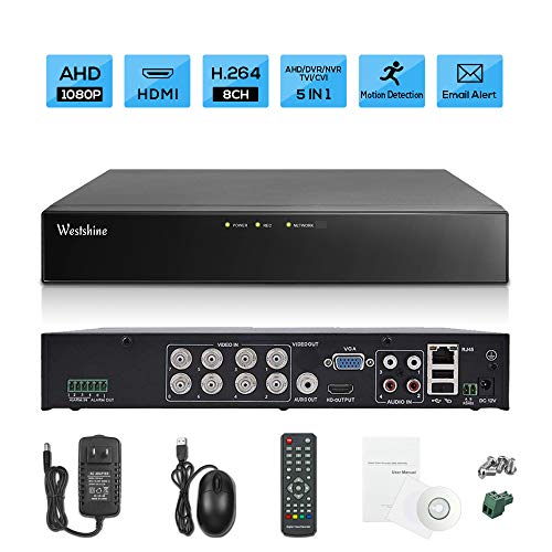 Westshine 8CH 1080P AHD/TVI/CVI/Analog/IP Hybrid DVR, HD 1920x1080P CCTV Digital Video Recorder, Support