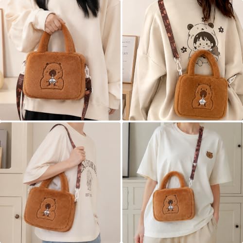 Peluche Capybara Sacs Bandoulière Sac a Main Petite Fille, Capybara Kawaii Sac a Main Enfant, Capibara Mignon Crossbody Bag, Petit Sacs Bandoulière Enfant Filles, Kapibara Porte Monnaie Enfant Cadeau – vue 6