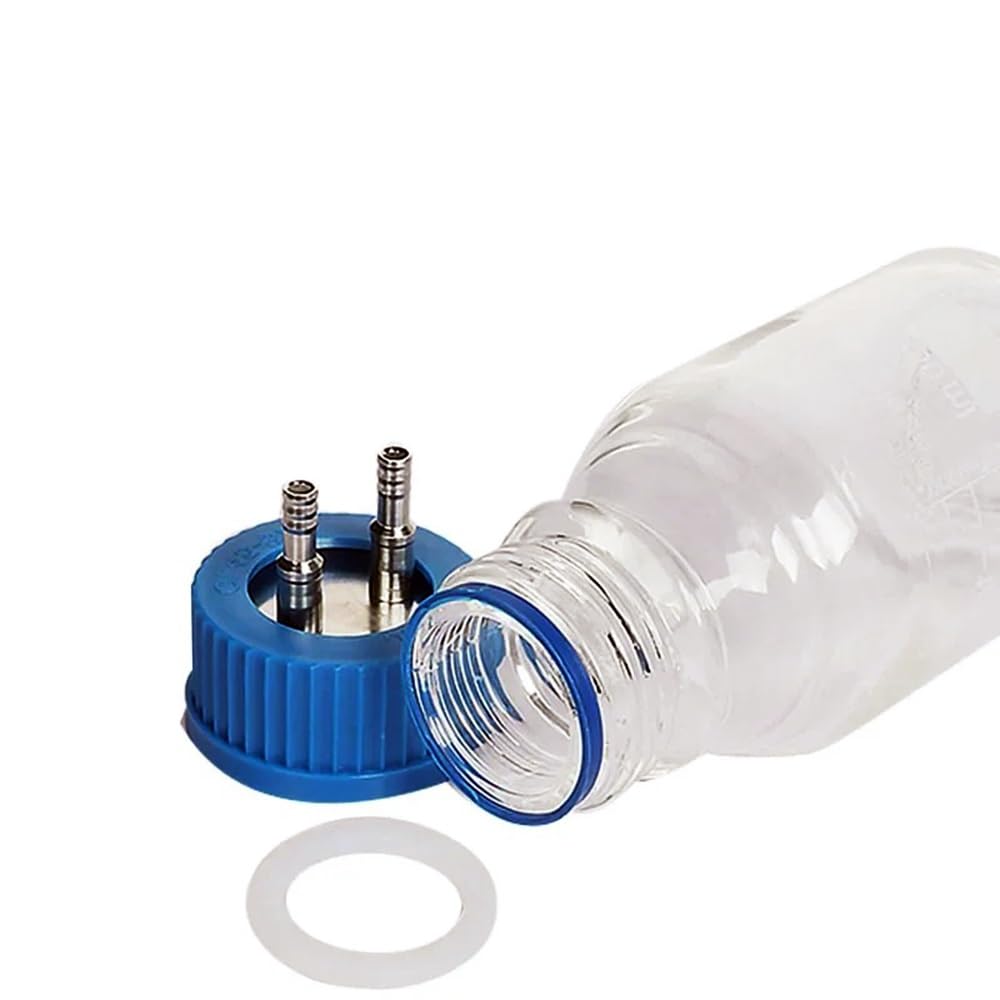Tapa de repuesto GL45 acero inoxidable 2 orificios para botellas reactivos