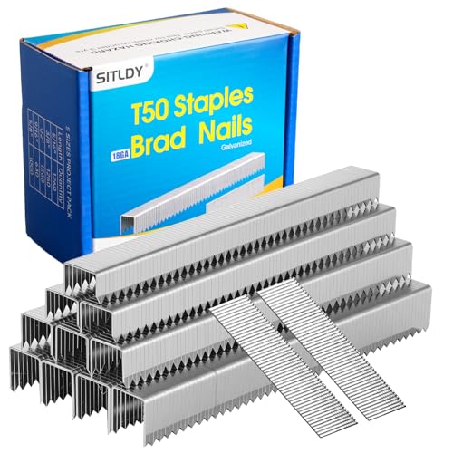 Heavy Duty T50 Staples 5400-Count 5 Sizes Galvanized
