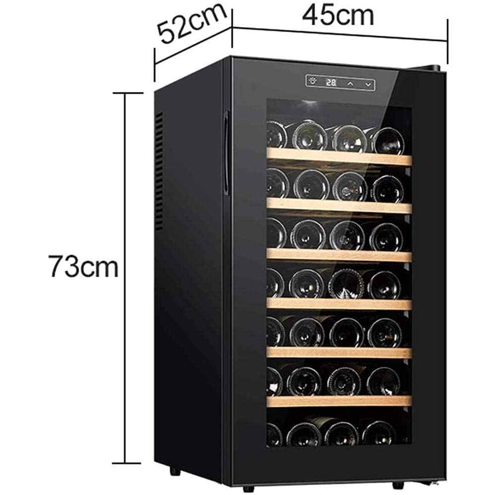 JKSVTF Wine Cooler Freestanding Thermoelectric Wine Refrigerator Home Bar Red/White Wine Fridge Beech Wood Shelves Digital Display Quiet Operation 12 Bottles-12 Bottles on Fridge.com