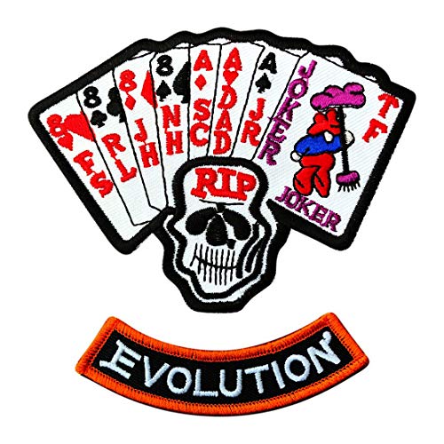 Ace Joker Dead Man's Hand Evolution Harley Marlboro Man Movie Patch [2PC Set]