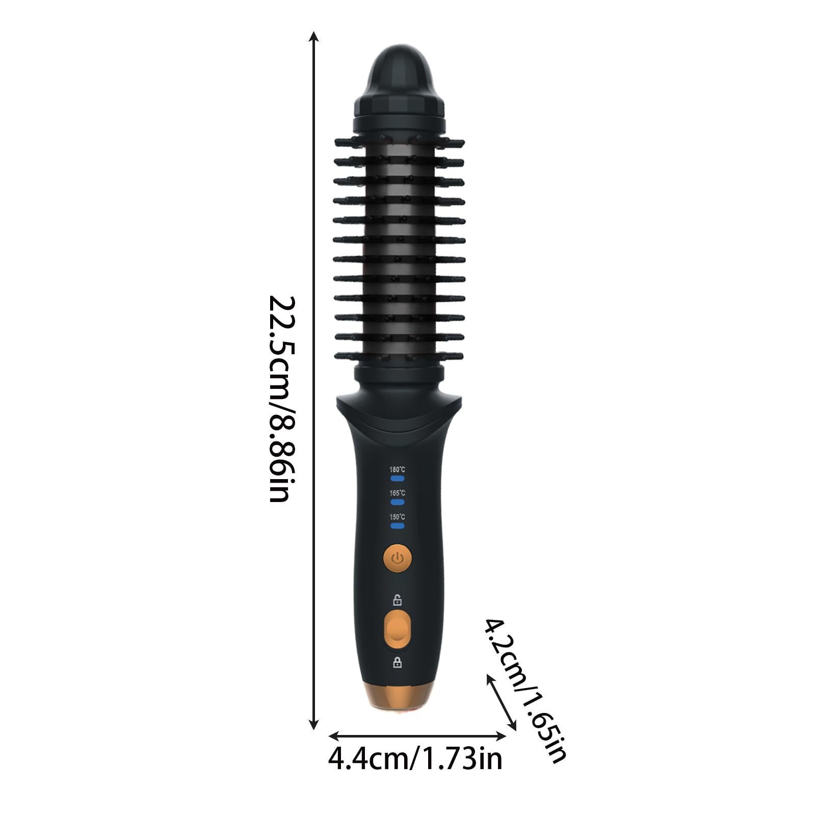 Spazzola arricciacapelli ricaricabile, strumento elettrico riscaldato rotondo con setole in nylon per casa, viaggi, hotel, dormitorio, viaggi d'affari