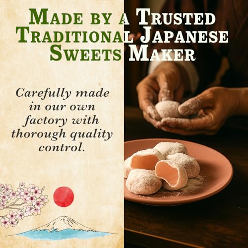 Matcha Mochi Candies &ndash; Japanese Green Tea Rice Cake, Authentic Matcha Wagashi, Individually Wrapped, Soft & Chewy Mochi Snack, japanese snacks, Japanese food 9oz (260g)