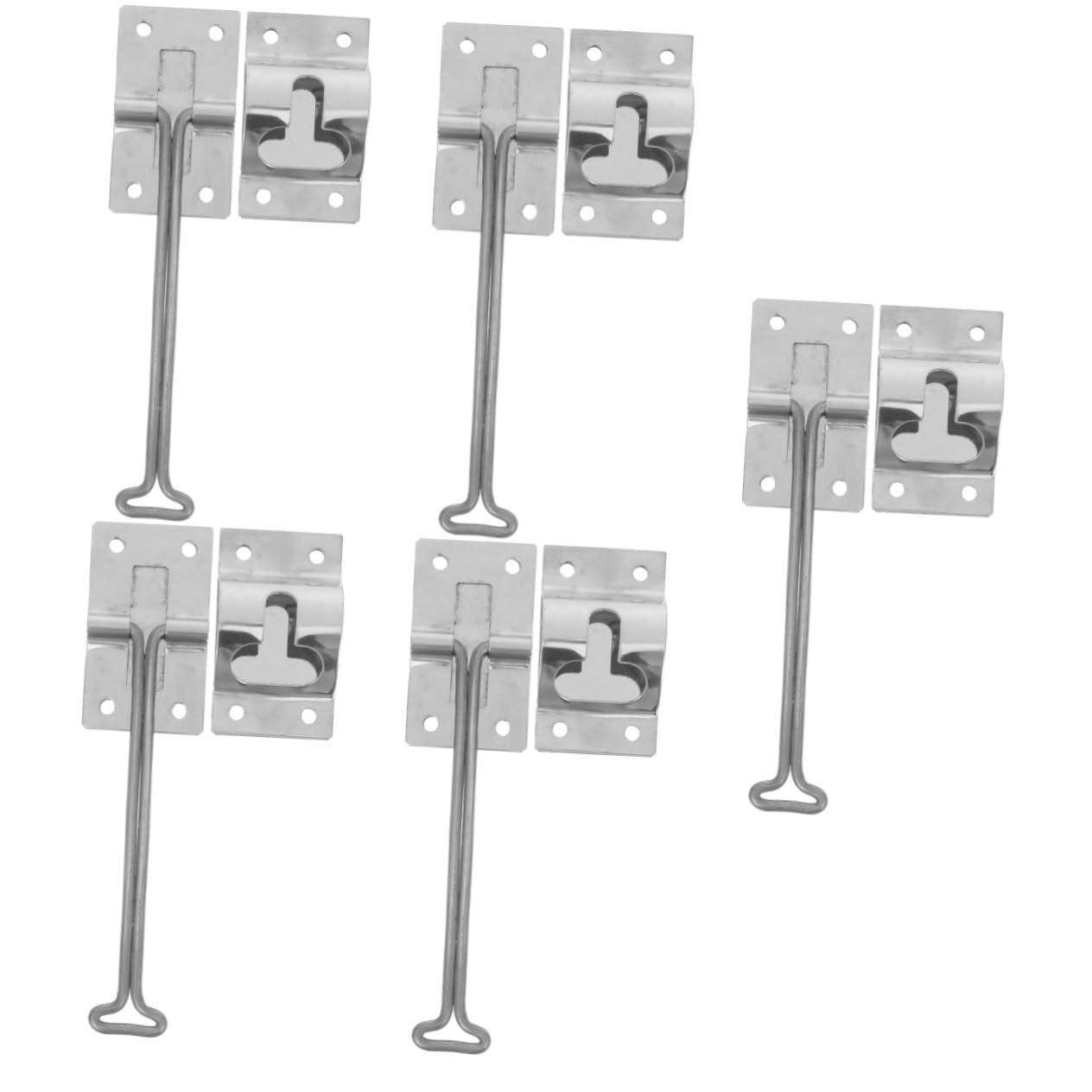 5 Juegos conectar empujar para abrir la puerta detener frente Cerraduras sello de puerta de garaje hardware de la puerta de rv pestillo del soporte de la puerta rv Acero inoxidable OUNONA