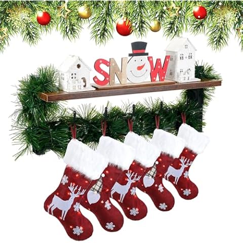 Cinnvoice 19.7'' Christmas Stocking Holder with Garland Cover