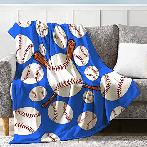 Manta de béisbol para niños y niñas, manta de regalo de béisbol súper suave para niños, manta de béisbol ligera y acogedora para cumpleaños, Navidad, Acción de Gracias, cama, sofá, 40 x 50 pulgadas