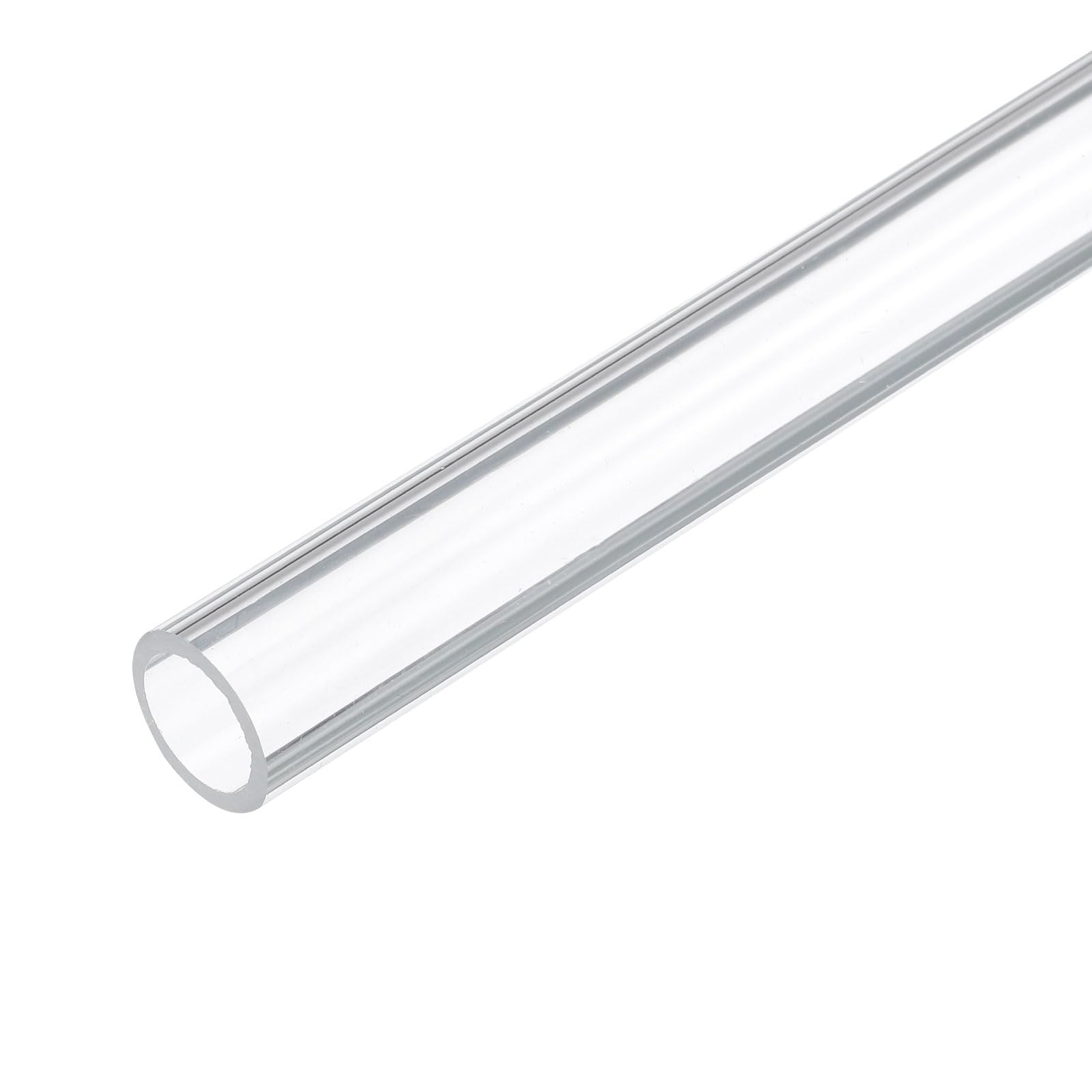 Rebower 12" Clear Plastic Rigid Pipe 11mm ID x 15mm OD (0.4" ID x 0.6" OD) Acrylic Round Polycarbonate Tubing, [for Plumbing, Hydraulics, Aquarium]