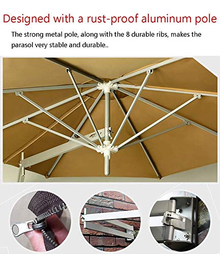 Sywlwxkq Parasols Wall Mount Patio Umbrella - Outdoor Garden Balcony Sunshade Umbrella, Aluminium Pole, 8Ft / 250Cm (Color : Off-White) #TOP4
