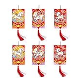 Decoraciones de Año Nuevo Chino 2026,6 Piezas Rojo Vietnamita 2026,Decoraciones de Fiesta del Año del Caballo - para Casa Oficina Árbol Pared Ventana Estante Fiesta