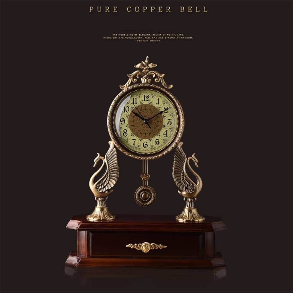 European Style Copper Swan Clock Pendulum Clock Bedroom Living Room Clock Home Table Clock Decoration