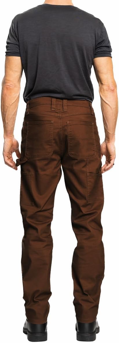 FULL BLUE Carpenter Fleece Lined Canvas Stretch Performance Pants, Regular Fit, Utility Pocket & Hammer Loop - Image 6
