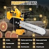 Brushless Chainsaw Compatible with Dewalt 20V Battery, 12 Inch Mini Chainsaw Cordless with 3 Chains and Security Lock Handheld Electric Chainsaw for Wood Cutting, Tree Trimming (No Battery) - Image 2