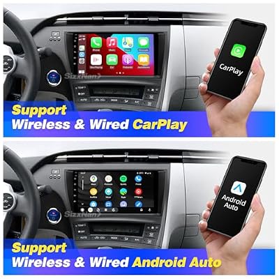 Android Radio Upgrade for Toyota Prius 2010-2015 Touchscreen Compatible with Wireless Carplay Android Auto,Car Stereo Bluetooth Navigation GPS WiFi FM/AM Backup Camera Head Unit (Prius)