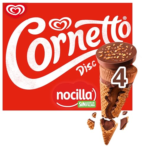 Cornetto Cono Helado Sabor Nocilla con Trozos de Avellanas 4x90ml