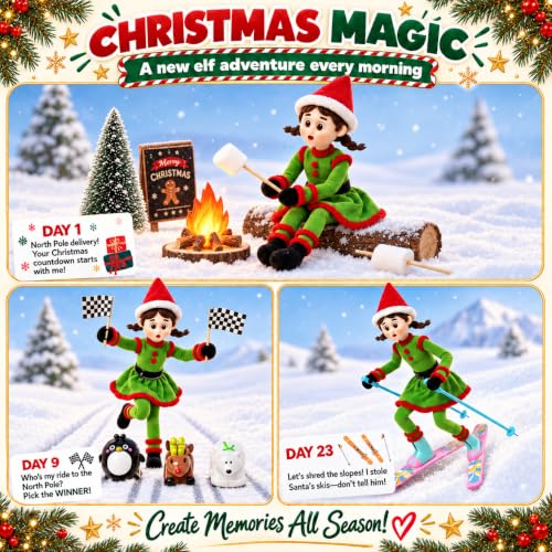 Elf Kit 24 Days of Christmas 2026 Countdown Adventure Box | Daily Scenes Props & Accessories Christmas Holiday Tradition Starter Kit (Elf Not Included) - image 6