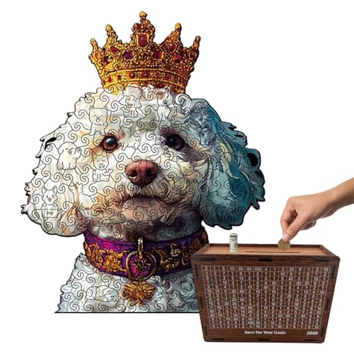 Puzle para perros de madera natural de 11,8 pulgadas con corte de precisión