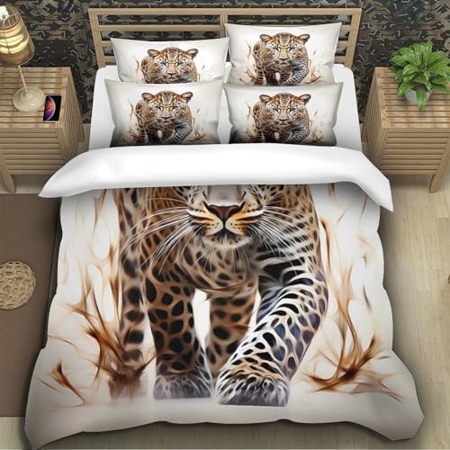 Housse de couette léopard microfibre ultra douce toutes saisons - 5