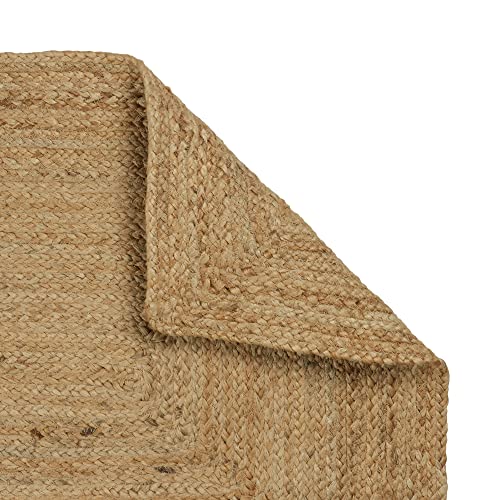 Handspun Braided Jute Area Rug - 100% Jute Reversible Chunky Textured Neutral Throw Rug Accent Rug Carpet - Rustic Farmhouse Entryway Hall Living Room Bedroom Décor - 2' X 3' - Natural - Irongate #TOP3