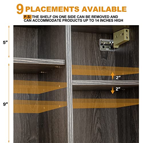 Suntage Bathroom Wall Cabinet, Over Toilet Storage Cabinet W/2 Towel Bar, Paper Roll Holder & Adjustable Shelf In 9 Combinations, Medicine Cabinets Ideal For Bathroom, Living Room, Kitchen (Dark Grey) #TOP4