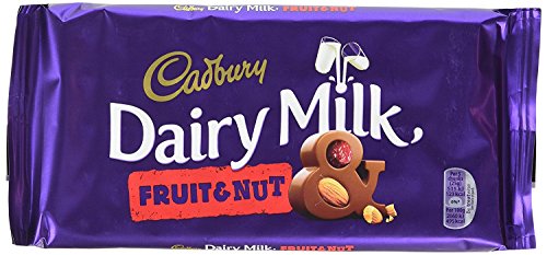 Cadbury Dairy Milk Fruit & Nut Bar 200 g lot de 6 tablettes de chocolat