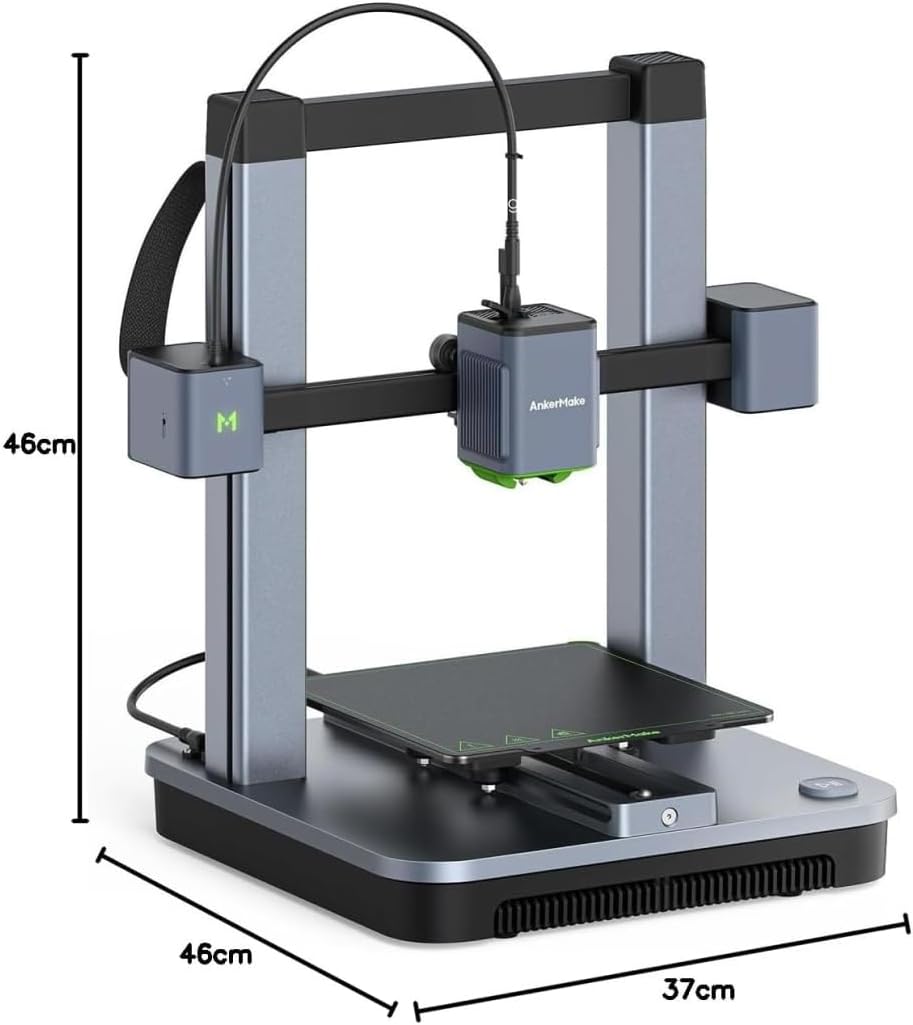AnkerMake M5C 3D Printer, 500 mm/s High-Speed Printing, All-Metal Hotend, Supports 300℃ Printing, Control via Multi-Device, Intuitive, 7×7 Auto-Leveling, 220×220×250 mm Print Volume