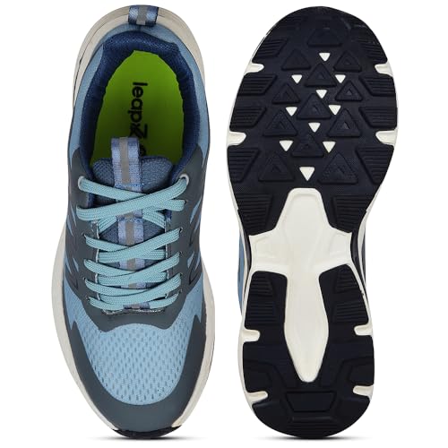 Image of Liberty Leap7x MEKSHAW-1E Lacing Sports Running Shoes for Men - Black & Blue | Comfortable and Durable Lace-Up Closure - Suitable for Lacing Walking, Gym, Jogging Shoes for Gents - Cushioned Footbed