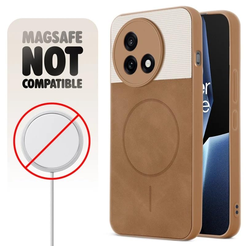Image of Bintage Dual-Leather Mac Safe Design Phone Case| Soft Touch Finish | Full Camera Protectection Back Cover Compatible for Vivo V2443 / Vivo Y39 5G - White & Nut Brown