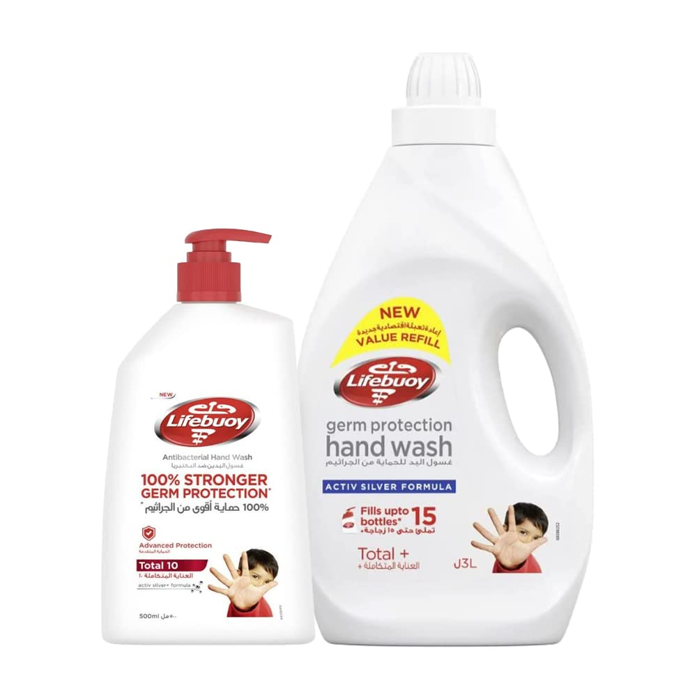 Antibacterial Liquid Soap and Hand Wash, for Hand Hygiene, Total 10, 3l + 500ml