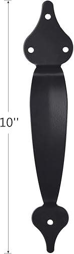 Miniatura 4 de Kit de herrajes para puerta resistente, con pestillo de puerta de autobloqueo, bisagras de puerta de correa en T de 6 pulgadas y tirador de manija