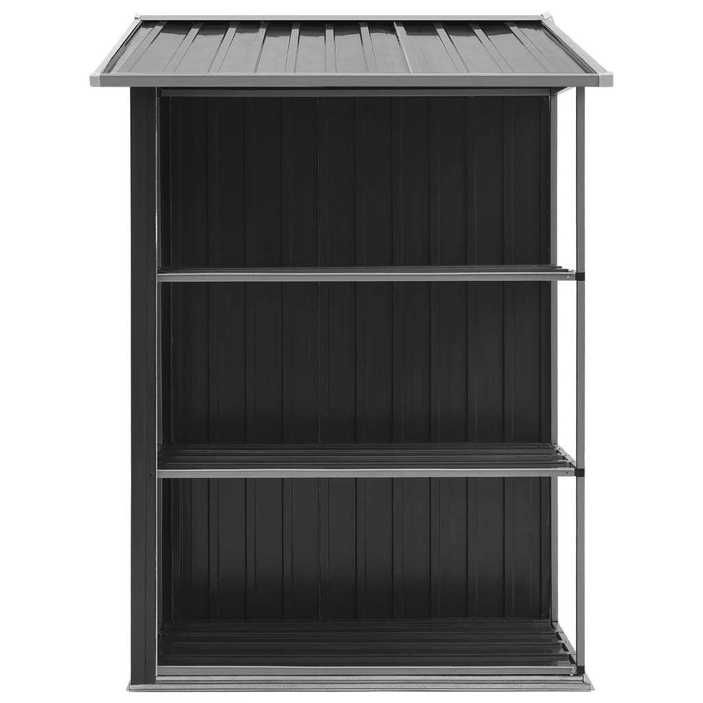 Tidyard Gerätehaus mit 4 Lüftungsklappen Geräteschuppen Outdoor Gartenhaus Schuppen Metallgerätehaus Anthrazit 205x130x183 cm Eisen