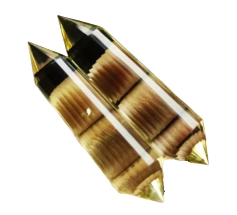 AARTERZZA 2Pcs Style Citrine Quartz Crystal 24 Sided Wand Superb