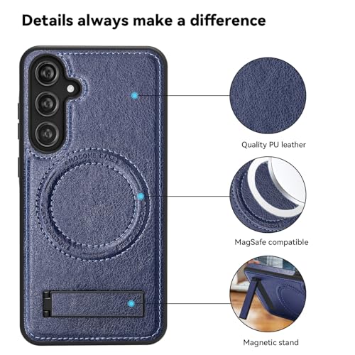 Image of Lunivop for Samsung Galaxy s25 Case PU Leather 6.2 inch Blue