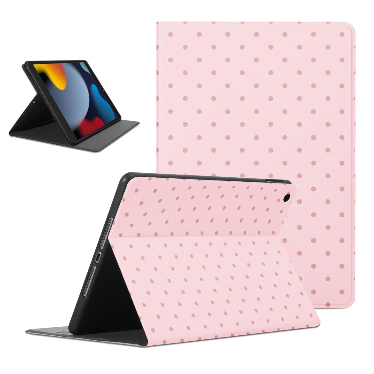 Tablet Case for for Xiaomi Pad 5/Mi Pad 5 Pro 2021 11'',Polka Dot Pink-on-Pink Dot Pattern Cases for Boys Girls Women, Slim Shockproof Protective Cover Flip Leather PU Funda Adjustabl