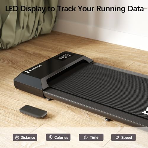 Image of SupeRun 2024 Newest Walking Pad Treadmill, 2.5 HP Under Desk Treadmill, 2 in 1 Portable Treadmill for Home with Remote Control LED Display, 300 Ibs Weight Capacity