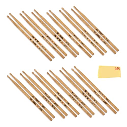 Vic Firth American Classic 5AT Terra �V���[�Y �h�����X�e�B�b�N - �I�[�X�e�B���o�U�[�����z�t��12�p�b�N�o���h��