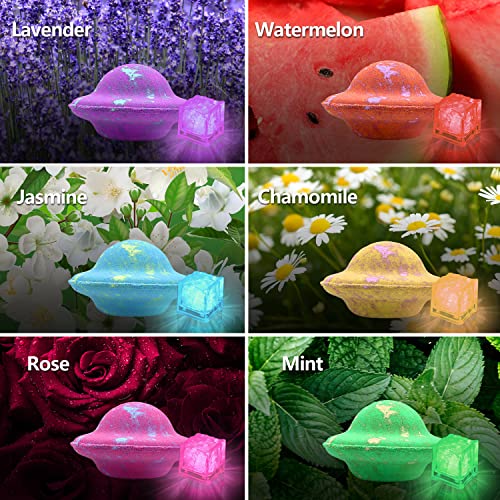 Bath-Bombs-with-Surprise-InsideBath-Bombs-Kids-Gift-SetHandmade-6-Essential-Oil-Rich-Flying-Saucer-Lit-Up-GlowingRelaxing-Moisturizing-and-Nourishing-Dry-Skin-Give-Men-Women-Bubble-Bath-SPA-Kit