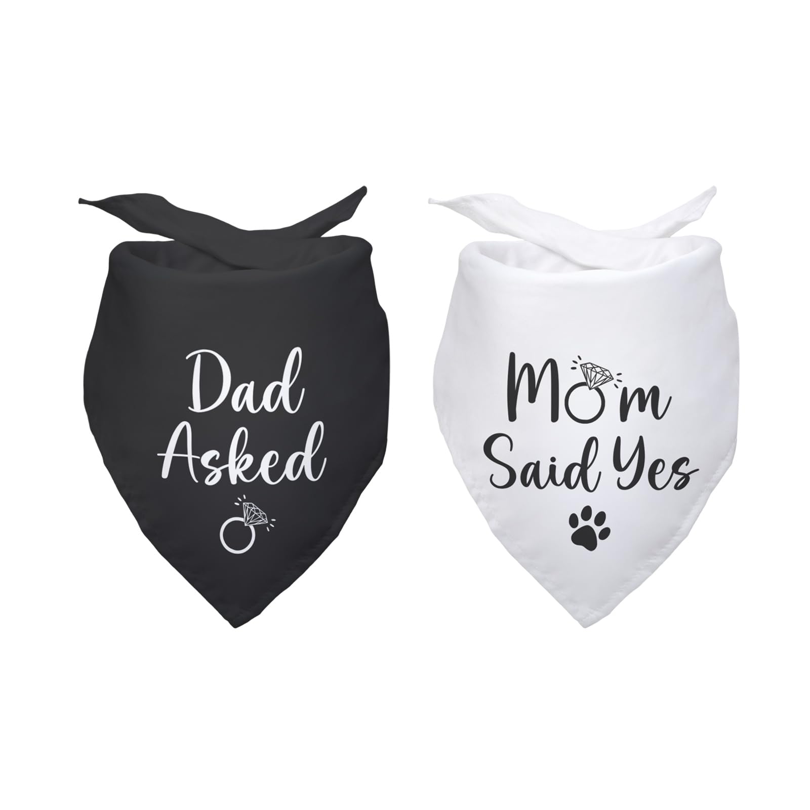 Dad Asked and Mom Said Yes Dog Bandana Wedding Dog Bandana Bridal Party Wedding Engagement Photo Prop Pet Scarf Accessories for Dog Lovers Owner Gift