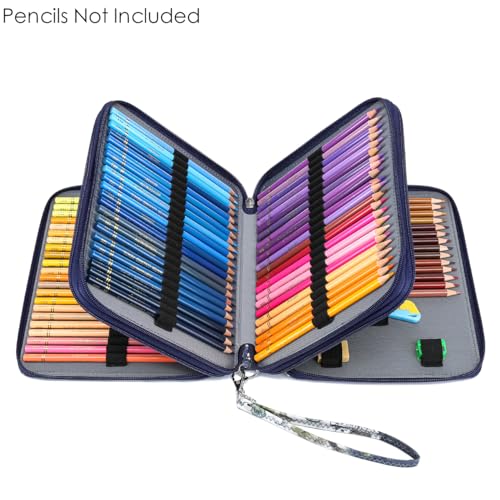 Image of YOUNGCOL Colored Pencil Case - 120 Slots Pencil Holder with Handle Strap Large Capacity Pencil Organizer