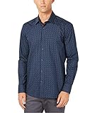 Ryan Seacrest Mens Shirt Navy Medium Plaid Button Down Blue M