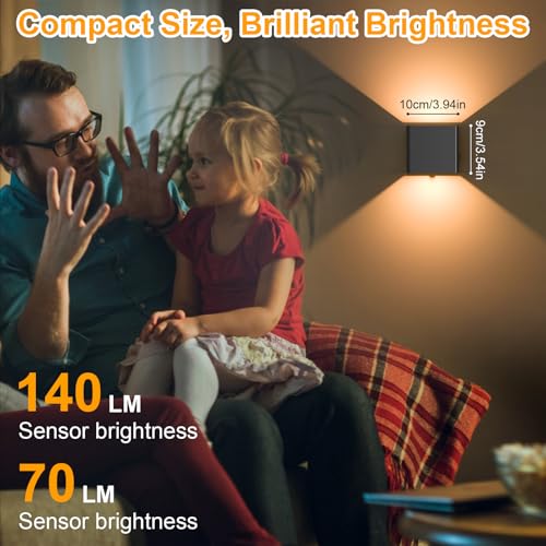 Aplique de pared sin cables para evitar tropiezos nocturnos luz cálida 2