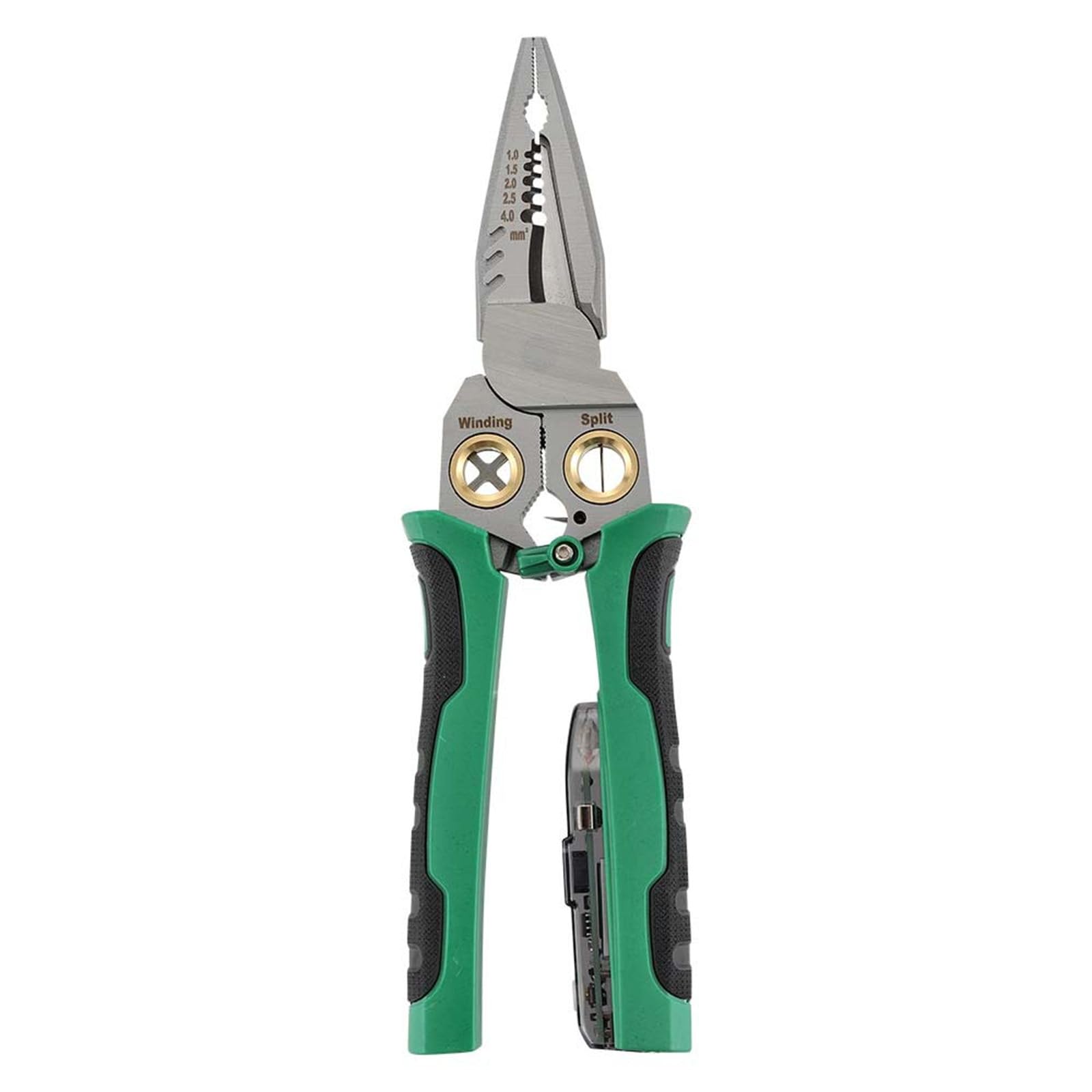 Pinze professionali da elettricista con manico piegato e tester di tensione integrato e spelafili funzione di avvolgimento pinze per utensili elettrici