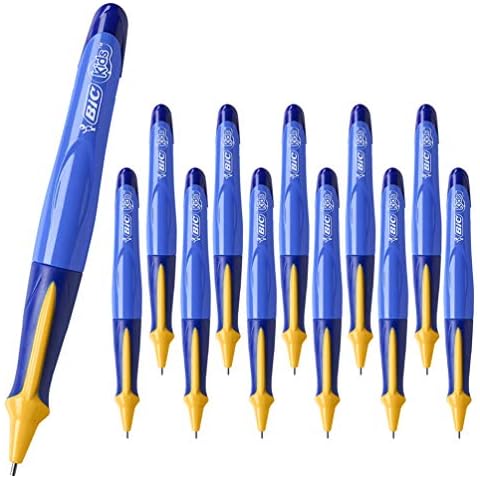 12 x BIC Kids Beginners, Learner Triangular Mechanical Pencils, 1.3mm Lead, Blue Barrel (OEM Packed - Non-Retail Packaging) Cover
