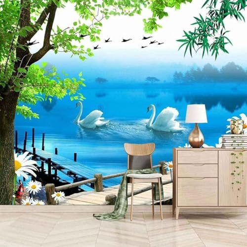 Mural 3D Casa Decoración De Pared Bosque Animal Vista Al Mar Dormitorio Paisaje Sofá Tv Papel Pintado-300Cm×210Cm