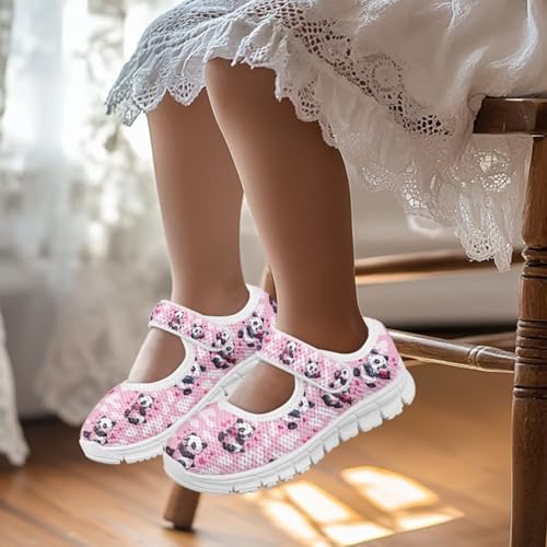 chaqlin Sneaker Mary Jane Girls with Single Buckle Animal Print Non Slip Flat Shoes Breathable Mesh Casual Tennis Shoes2