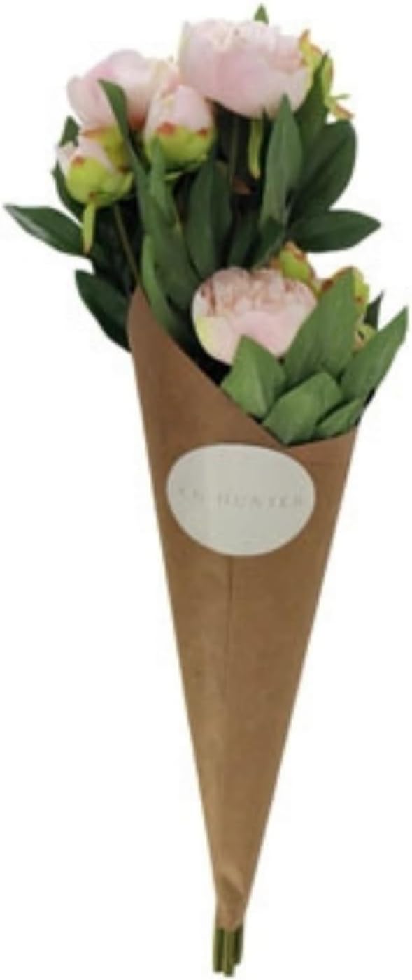 CG Hunter Faux Light Pink Peony Flower Stem Set-of-5, Premium Artificial Indoor Flower Stems Assorted Sizes, Beautiful Sculptural Blooms that Lasts Forever