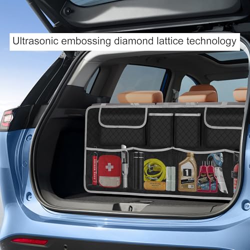 Image of Car Trunk Organizer and Storage, Large Capacity Backseat Hanging Storage Accessories, Backseat Car Organizer for SUV /MPV /Truck (Gray)