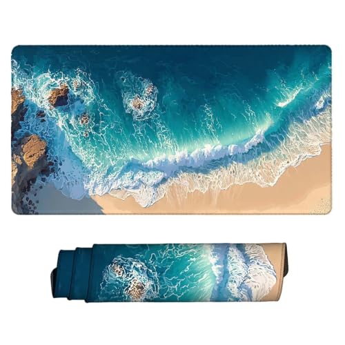 Grand tapis de souris XXL mer anti-glisse : résolvez le manque de place sur votre bureau PC