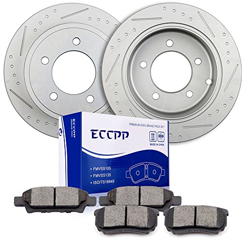 Brakes and Rotors, ECCPP Rear Brake Pads Rotors Kits fit for 2007-2017 For Jeep For Compass, 2007-2017 For Jeep For Patriot